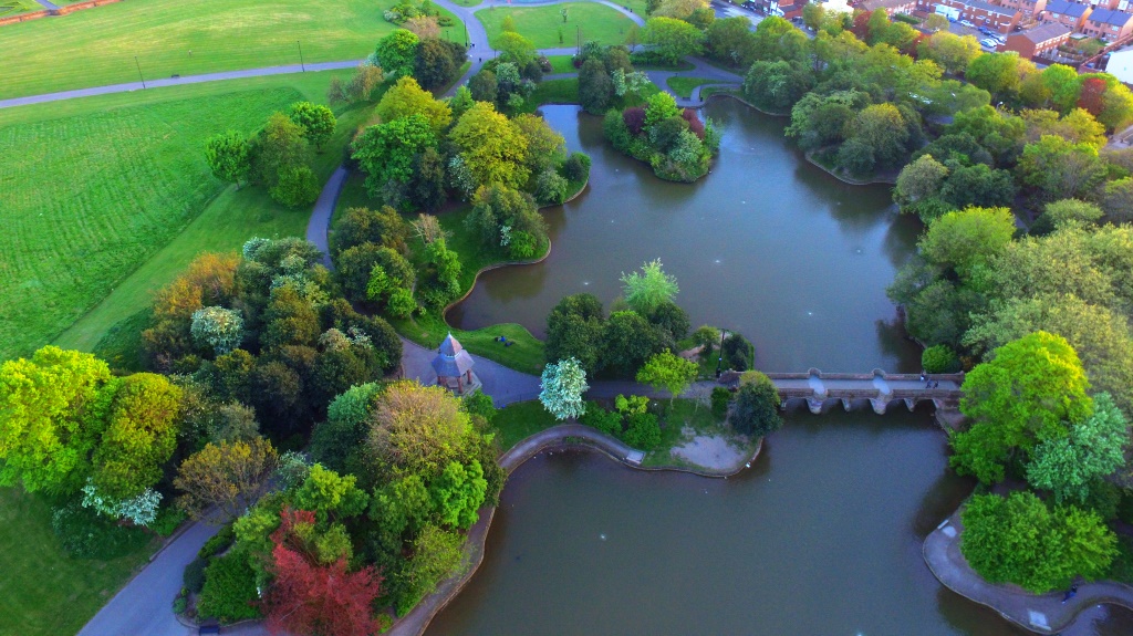 stanley park lake from the air